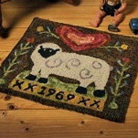 Happy Grazing Hooked Rug by Tonya Robey